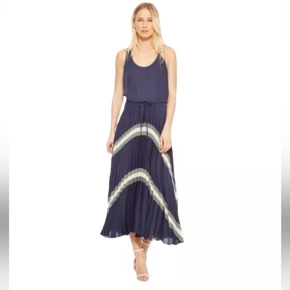 Parker Pleated Maxi Dress Tie-Dye Boho Resort Coastal Preppy Vacation Small - Picture 2 of 10
